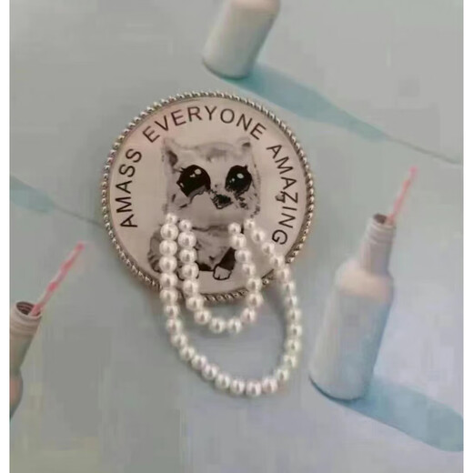 QUAMER gold store model 2025 new domestic authentic purchasing kitten brooch image corsage accessories as shown in the picture