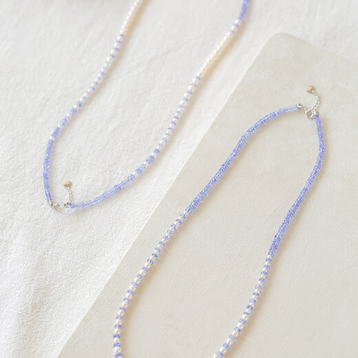 Shengbei 2025 new natural tanzanite freshwater pearl silver necklace/bracelet creative matching temperament style Bracelet