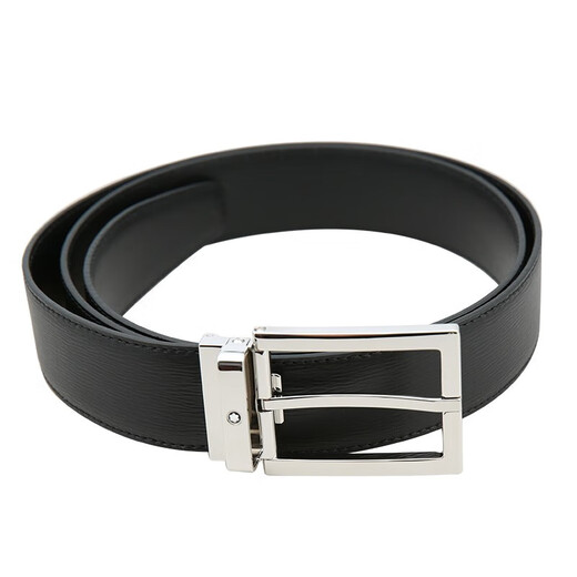 万宝龙（MONTBLANC）针式扣带黑色男士商务皮带/腰带 宽3.5cm 黑色114435