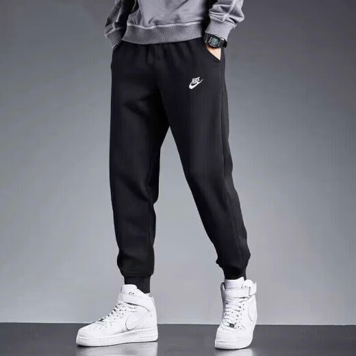 Nike (Nike) Sportanzug Männer Sommer Pure Cotton Polo Hemd Revers kurzärmelig T-Shirt Running Hosen, die Füße binden und lässige Hose fn3895-010+bv2680-010 m