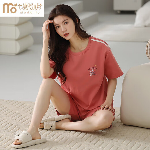 莫代尔2025年新款睡衣女夏纯棉短袖短裤春秋款夏天夏款可外穿家居服套装 zh-9859#短裤 XL 码120-140斤