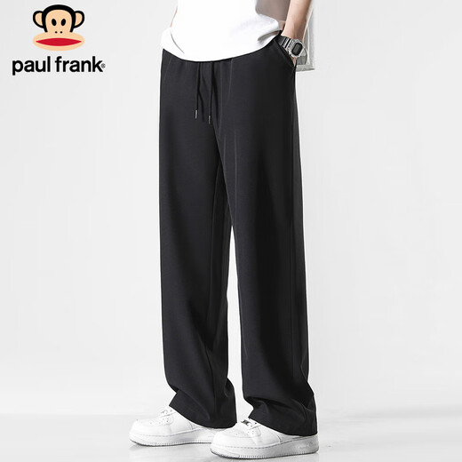Paul Frank Pants Men's Spring and Summer Straight Ice Silk Casual Pants Men's Loose Quick-Drying Sports Pants Men's Pants Black XL