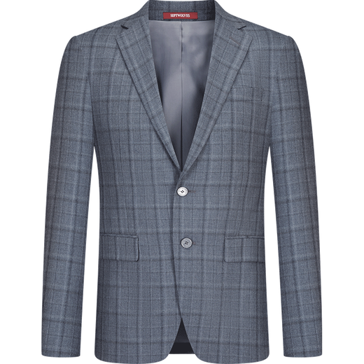 Septwolves Костюм для торгового центра, мужской деловой повседневный пиджак в клетку, удобный, стильный и тонкий, 108 (светло-фиолетовый, синий), XL 175/92A