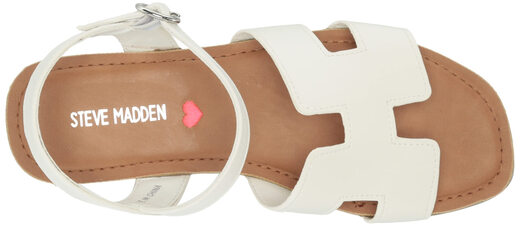 Steve Madden Girls Haydin Flat Sandals, White, Kids 13 White Kids 13