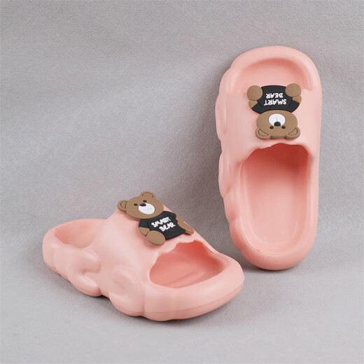 Fashionable cartoon bear wear-resistant high-elasticity high-quality children's slippers EVA material boys and girls green single layer 32 210mm foot length 20.5CM can be worn