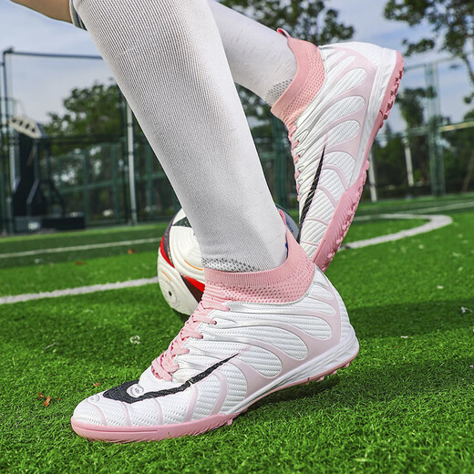Fußballschuhe für Jungen und Mädchen Training Wettbewerb Schuhe Pink gebrochene Nägel-Zhuo 698 37