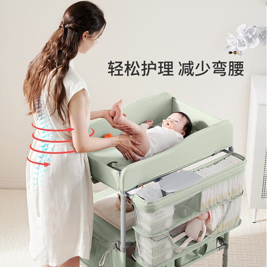 史威比sweeby尿布台婴儿护理台宝宝洗澡台换尿布抚触可移动可折叠 星云灰双层挂袋单独尿布台