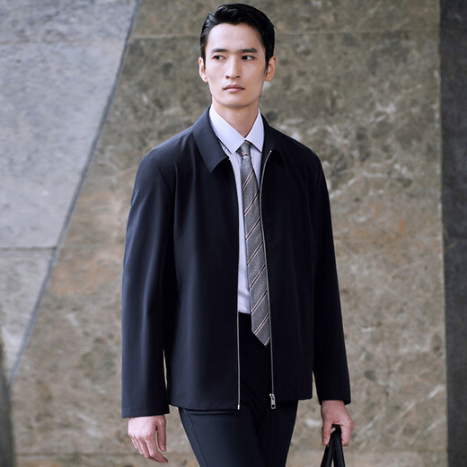 Announcement Bird Jacket Men's Three-proof Fabric Wear-Resistant and Scratch-Resistant Light Business Casual Executive Jacket Lapel Men's Jacket New Navy Lapel L -48(175/96)