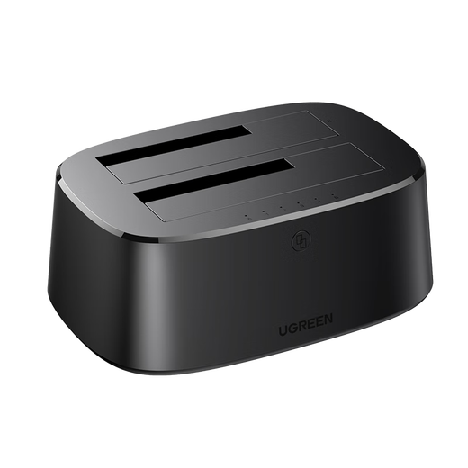 绿联 移动硬盘盒底座2.5/3.5英寸 适用台式机笔记本SATA串口SSD固态机械外置硬盘盒子拷贝机硬盘笼阵列 Type-C3.0【双盘-脱机拷贝】