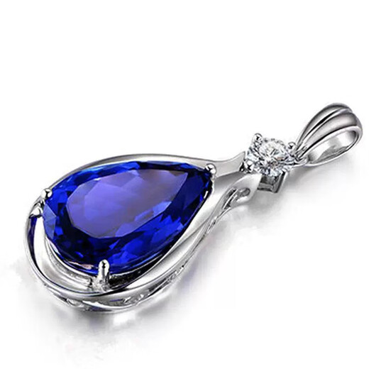Wei Ci's new sterling silver S925 Korean version 13 carat 5A grade tanzanite pendant sapphire necklace inlaid with diamond necklace for women sapphire single pendant