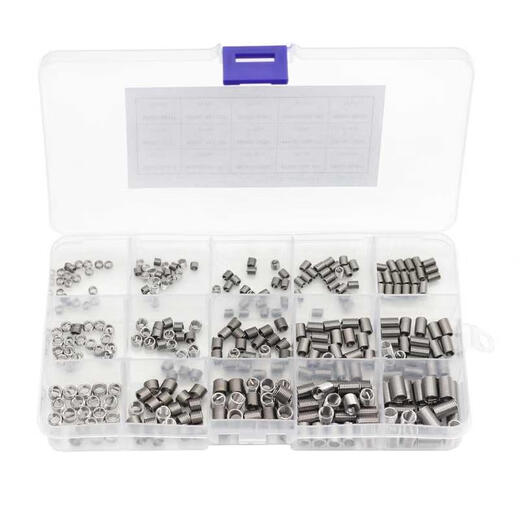 Kezitu 300pcs stainless steel wire screw sleeve boxed braces thread repair sleeve screw sleeve M3M4M5 thread protective sleeve M3-M5 stainless steel wire braces sheath box