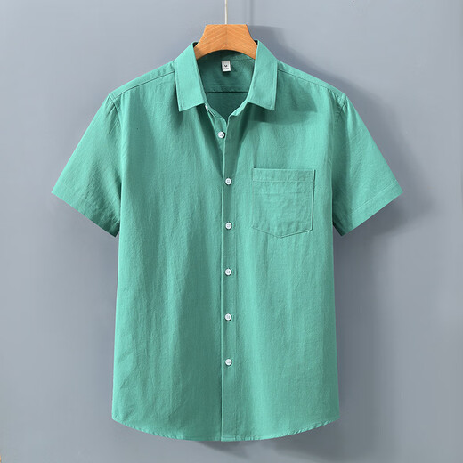 100% reine Cotton American American Heavy Kurzärmerhemd Herren Sommer Solid Color Lapel Arbeit Casual White Shirt 1502 Schwarze Pocket M (95-120jin [Jin gleich 0,5 kg]))