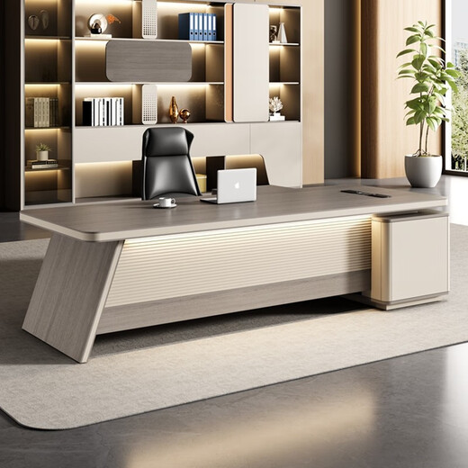 Guiqiu boss desk light luxury high-end young president executive desk desk and chair combination simple modern executive manager desk gold 2-meter single cabinet boss desk + boss chair