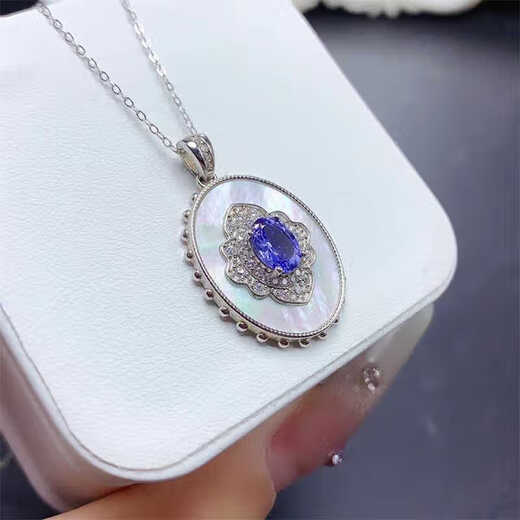 Iosn natural tanzanite pendant for women 925 silver precision inlaid blue gemstone necklace high-end jewelry pendant gift