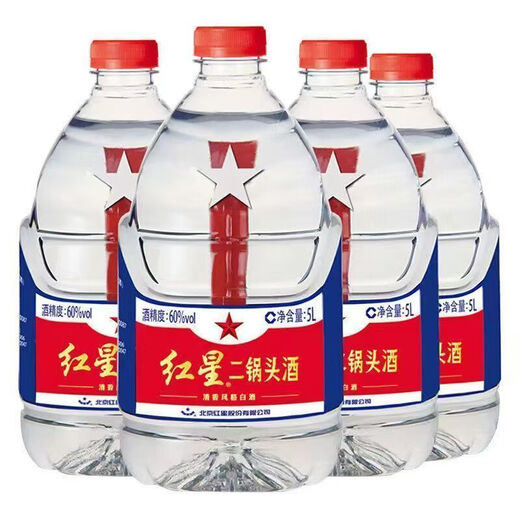 Red Star Erguotou Red Star Erguotou 52%/60% 5L large-capacity barreled white wine bubble wine fragrance style about 10Jin Jin equals 0.5kg Liquor 60% 5000mL 1 barrel *