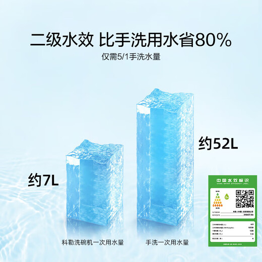 Kohler (KOHLER) desktop dishwasher maternal and child grade high temperature sterilization hot air drying and decontamination integrated fruit and vegetable household installation-free small dishwasher household fully automatic 39843T-NA