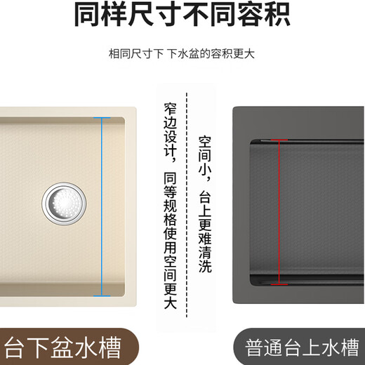 九牧（JOMOO）司野N1奶油厨房洗菜盆家用水槽大单槽不锈钢台下洗碗池小尺寸 N1奶油4840单槽[中排水]