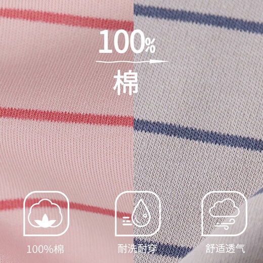 Urban Beauty Round Neck Pajamas Women's 2025 Spring New 100 Pure Cotton Striped Home Clothes Two-piece Set 17801 Women's Style/Main Picture Color One Size M