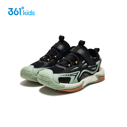 361 Shopping mall same style children's sandals 25 summer men's and large children's wear-resistant toe-protecting beach shoes black 36