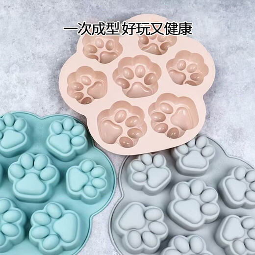 Jingju cat claw silicone cute cheese jelly jelly soap base grinding tool handmade soap chocolate baking supplement steamed cake mold Morandi powder cat claw silicone mold 1 piece