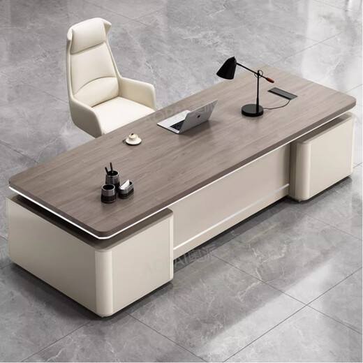 Opaika office desk boss desk simple modern double cabinet mobile cabinet office manager president desk and chair combination desk 1.8*0.8 meter boss desk (installation included)
