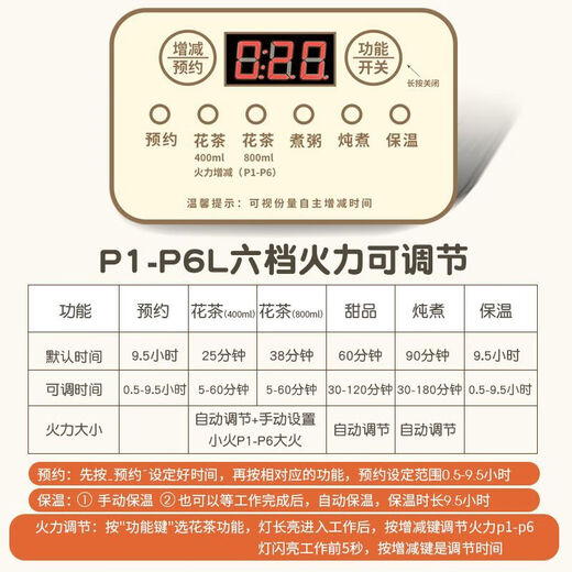 Good tool health pot all-glass kettle multi-function teapot mini office teapot for one person filter separated insulation stew pot health cup small tea flower teapot smart model 0.85L glass cup