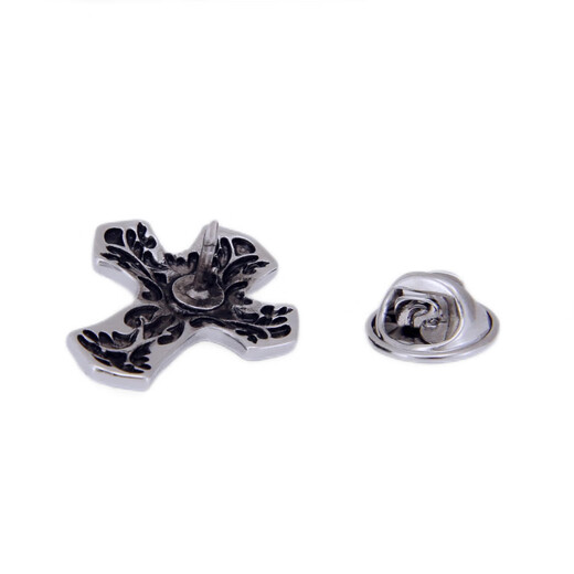 Spartaner Herren Brosche Herrenkragen Pinanzug Brosche Anzug Corsage Retro Schwarzes Hemd Ritter Plattierung Weiß Gold Material Schwarzes Hemd Ritter Plattierung Weißgold Brosche + Cufflink -Set