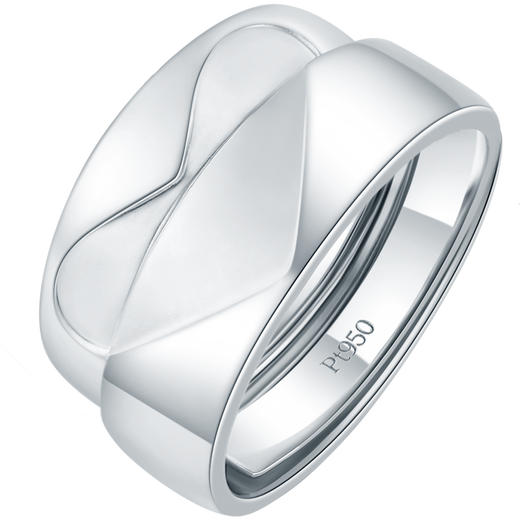 Caibai Jewelry Platinum Ring Pt950 Platinum Association Love Ring Couple Ring (Single) Price BJ Platinum Ring About 8.47g