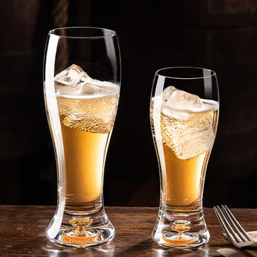 FANKAQI beer mug 500ml large capacity personalized draft beer mug creative glass mug for home use gold foil beer mug 2 pieces 450ml