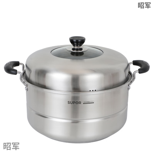 SUPOR steamer 304 stainless steel thickened double-layer household 2-layer 3-layer large steamer SZ34B5 induction cooker 34cm SZ30T9 thickened classic model with inner diameter 2 layers 30cm same model at the counter