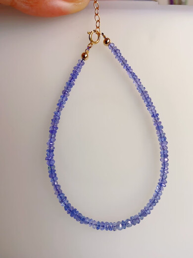 MS COLRKEP Ruyijia Welfare Beautiful Natural Ice Tanzanite 14k Gold Faceted Tanzanite Sapphire Bracelet 17cm 17cm