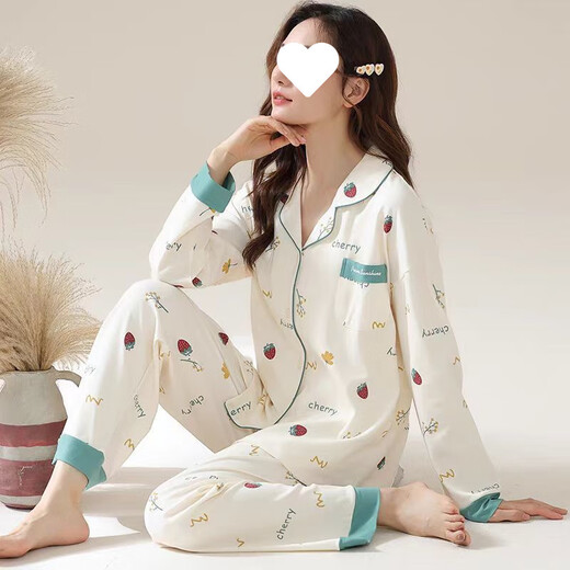 Lexi Beihui 2025 cotton pajamas for women long sleeves and long trousers home clothes can be worn on the outside mother autumn style 6624T [The next day] 185 2XL 135-145Jin [Jin equals 0.5 kg]