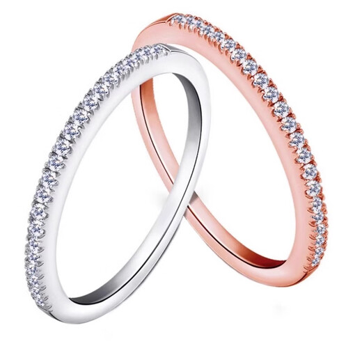 Fat Donglai's same style 18k gold ring Zhou Huanfu K female Au rose gold diamond ring tail ring as a gift for girlfriend. Rose gold diamond plain ring ring No. 8