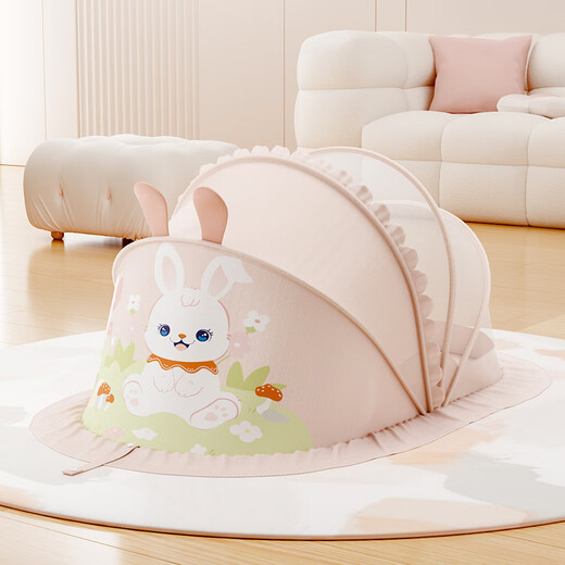 Jingqi newborn mosquito net cover crib baby anti-mosquito cover children full mosquito net cartoon lawn rabbit large size