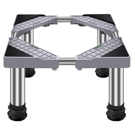 Kezitu washing machine base stainless steel heightening stand fully automatic roller adjustable stand refrigerator ice machine stand 4 feet (total shelf height 29-32cm) gray