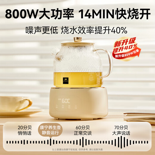 World KitchenAmerican Corning all-glass health pot thermostatic kettle teapot teapot 1L office flower teapot kettle electric kettle teapot kettle (tea leakage upgrade)