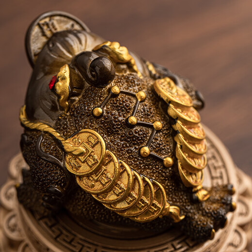PAKCHOICE tea pet color-changing golden toad creative ornaments can raise wealth, rotate and decompress tea tables, tea tables, tea trays, Kung Fu tea set ornaments