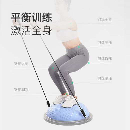 Keep balanced wave speed ball [same model in the gym] Thickened semi-circular aerobic fitness shaping professional equipment Ocean Blue 47cm