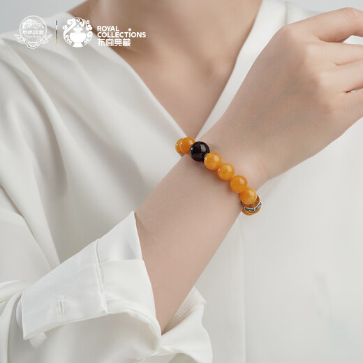 Potala Palace beeswax amber bracelet, multi-treasure green pine and Hetian jade bracelet, men's and women's toy, disc toy, birthday gift for boyfriend