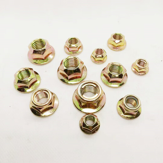Kezitu GB6187 high-strength pressure point flange surface galvanized nylon locking hexagonal nut level 10 anti-loosening all-metal flange flange nylon anti-loosening M8 level 8 100 pieces