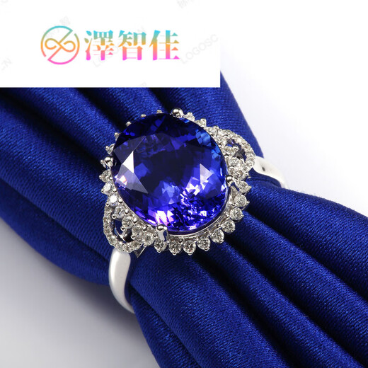 Zezhijia gold group inlaid luxury tanzanite ring inlaid with colored gemstone ring jewelry jewelry ring jewelry jewelry