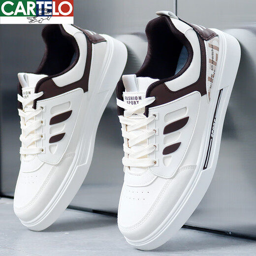 Cartelo 2025 Summer New Shoes для мужских белых туфлей в корейском стиле.