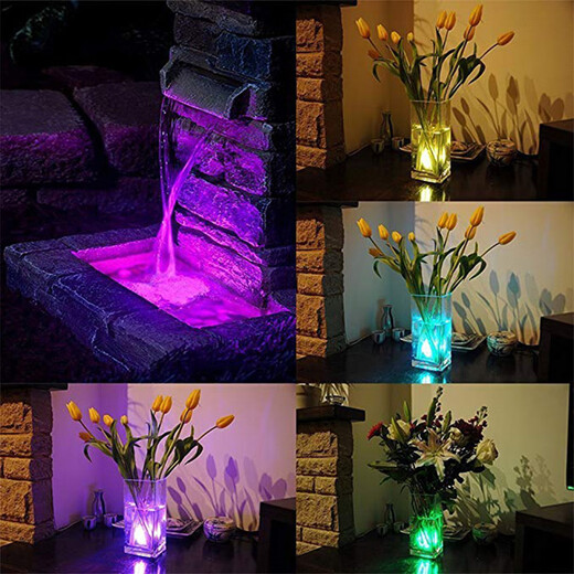 Masterlang Waterproof Remote Control Colorful Light Candle Light Aquarium Diving Light LED Underwater Light Diamond Small Knob Light 2 Colored Lights (With 1 Remote Control)