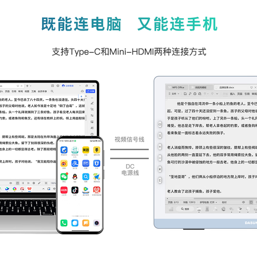 DASUNG 13K color ink screen display 13.3-inch ultra-high definition 37Hz ultra-high brush e-book reader portable computer monitor eye protection electronic paper book reading new product 13K Mac internal beta version black and white screen no front light no touch screen