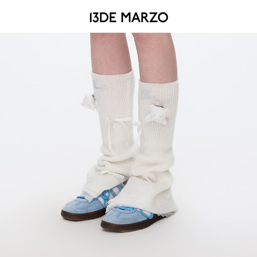 13DE MARZO Women's Bear Lace Leg Covers Sweet Fashion Sock Covers Versatile Piles of Socks White One Size