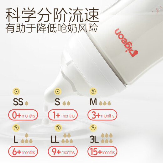 Pigeon natural and realistic 3rd generation pacifier, wide diameter pacifier, M size - 2 pack, 3 months and above BA135