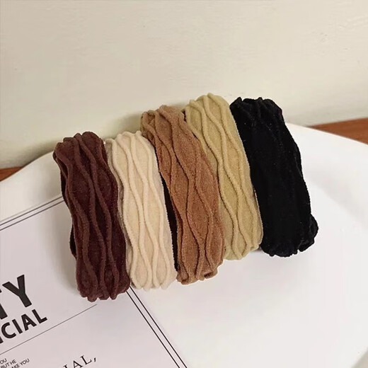 Hesi language simple hair tie thickened high elastic seamless headband hair accessories rubber band hair tie student's beautiful pattern mixed color towel ring 10 pieces