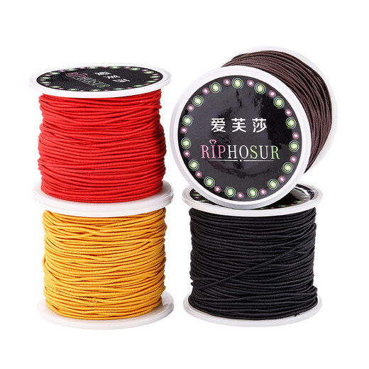 Aifsa High-end Bracelet Elastic Rope Core-covered Buddha Beads and Mantras String Bracelet Rope Beads Elastic Rope Wear-Resistant Beading Wire Elastic Rope - Brown 1.0 About 20 Meters + Tools