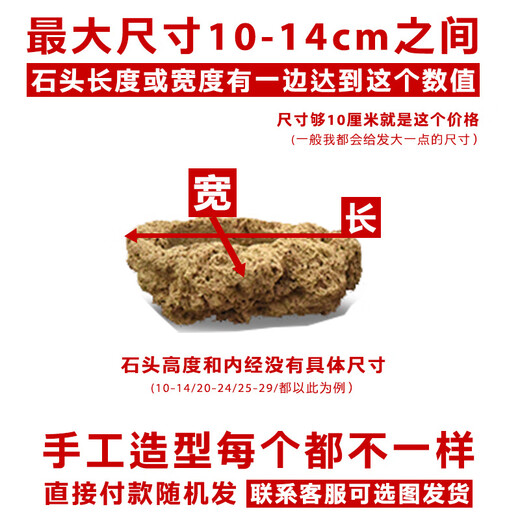 Stone flowerpot with water-absorbing stone, raw stone, natural flowerpot with asparagus, bamboo, calamus, succulents, micro-landscape pot, 13-17cm stone pot + round bottom bracket