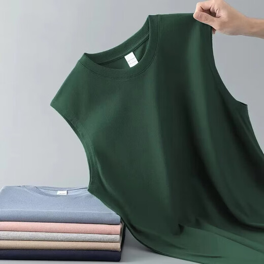 Clearance sports vest men's trendy summer loose solid color sleeveless t-shirt for outdoor wear fitness sports vest sweatshirt Cooling vest clearance Brick red 2XL Recommended weight 125-135 Jin Jin equals 0.5 kg Can be worn